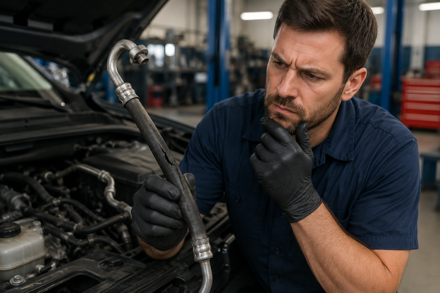 Automotive AC hose damage types overview